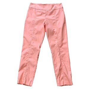 New Directions Size 14 Orange Coral Flat Front Pull On Pants Straight Leg